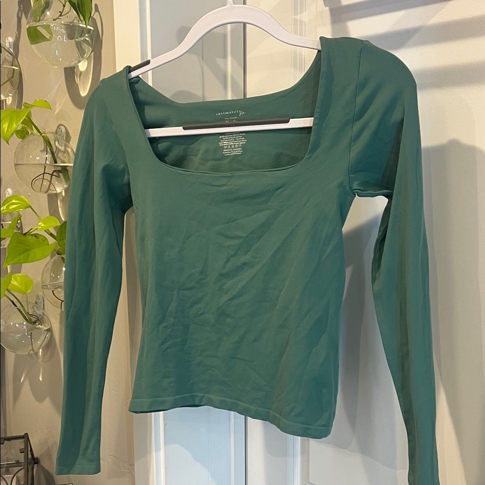 Intimately by Free People Teal Long Sleeve Top